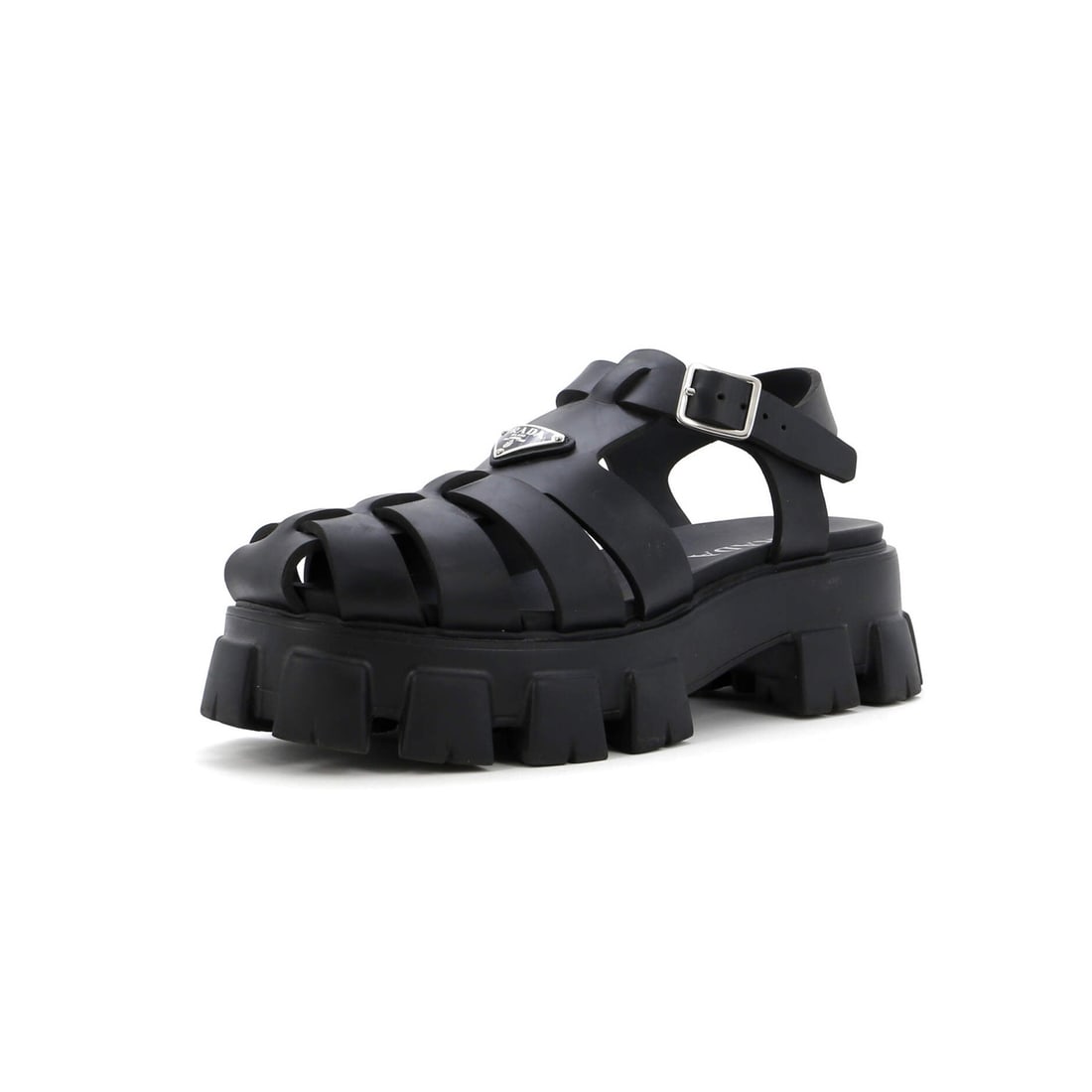 Rubber Prada Men's Monolith Cage Platform Sandals: Rubber Prada Men's Monolith Cage Platform Sandals This listing features Rubber Prada Men's Monolith Cage Platform Sandals. Item specifics are provided below. Item Specifics: Brand: Prada Us Shoe