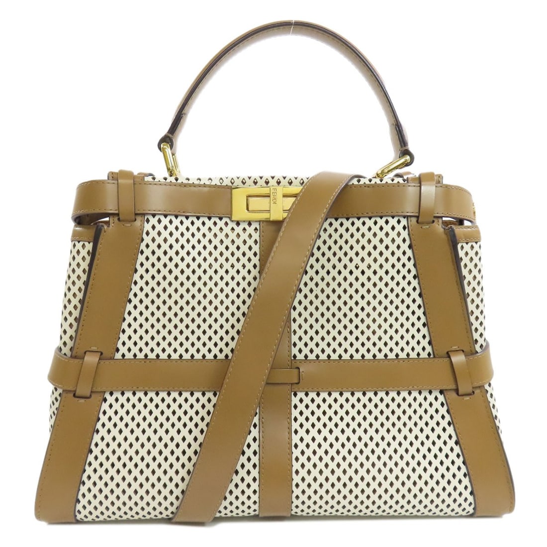 Calf FENDI Peekaboo Punching 2WAY Handbag: Calf FENDI Peekaboo Punching 2WAY Handbag This listing features Calf FENDI Peekaboo Punching 2WAY Handbag. Item specifics are provided below. Item Specifics: Brand: FENDI Style: Handbag Exterior Mater