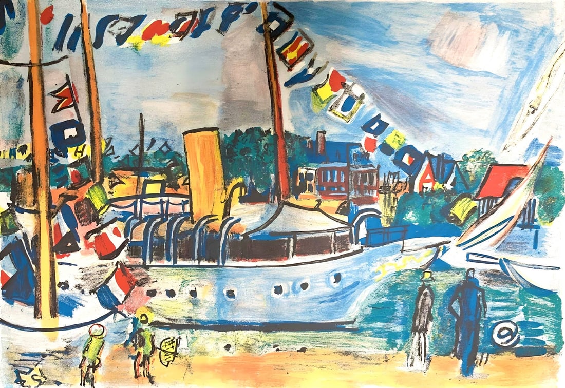 Lithograph - Raoul Dufy - Composition - Les Ctes Normandes (1 of 9)