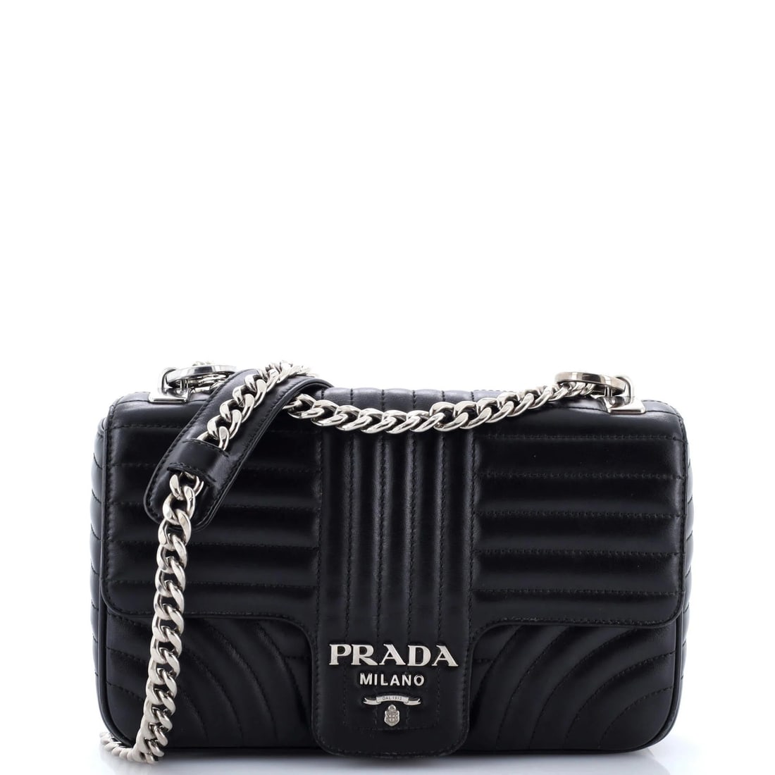 Medium Prada Chain Flap Shoulder Bag Diagramme Quilted Leather: Medium Prada Chain Flap Shoulder Bag Diagramme Quilted Leather This listing features Medium Prada Chain Flap Shoulder Bag Diagramme Quilted Leather. Item specifics are provided below. Item