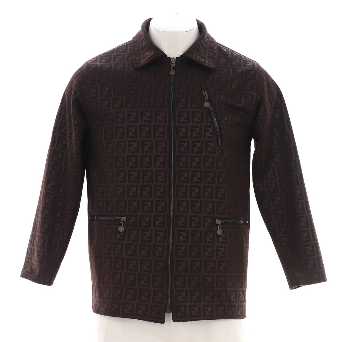 Cotton Fendi Men's Vintage Reversible Zip Up Jacket Zucca (1 of 4)