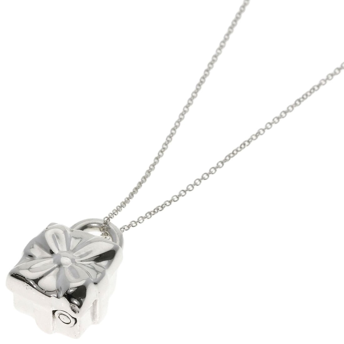Silver TIFFANY&Co. Gift box Necklace (1 of 7)