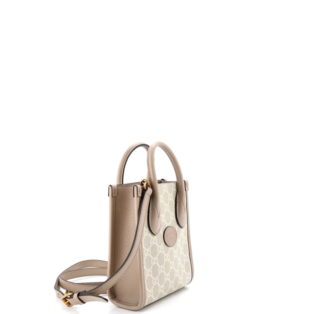 Mini Gucci Interlocking G Patch Tote GG Coated Canvas - 2