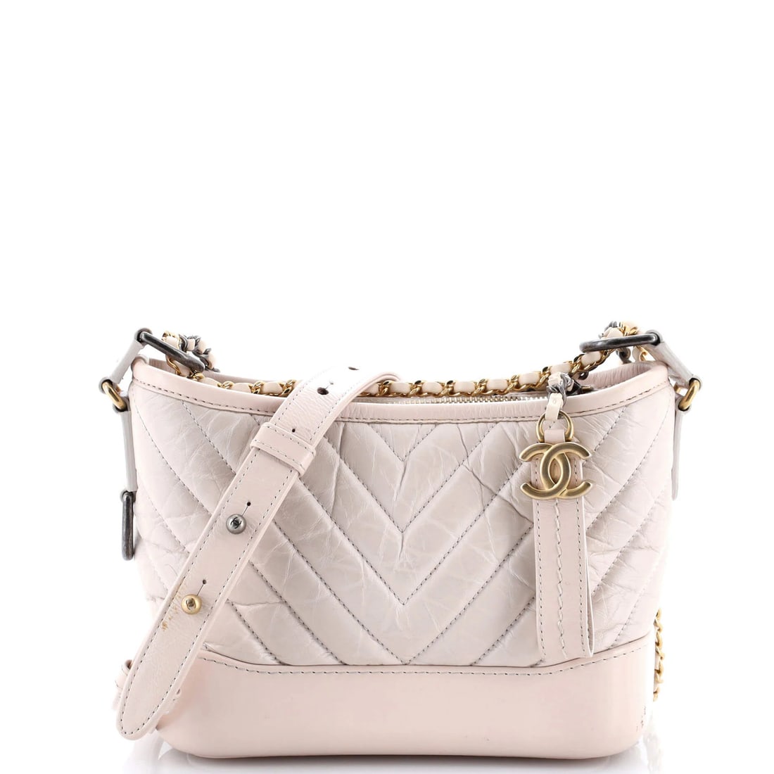 Small Chanel Gabrielle Hobo Chevron Aged Calfskin: Small Chanel Gabrielle Hobo Chevron Aged Calfskin This listing features Small Chanel Gabrielle Hobo Chevron Aged Calfskin. Item specifics are provided below. Item Specifics: Brand: Chanel Exterior