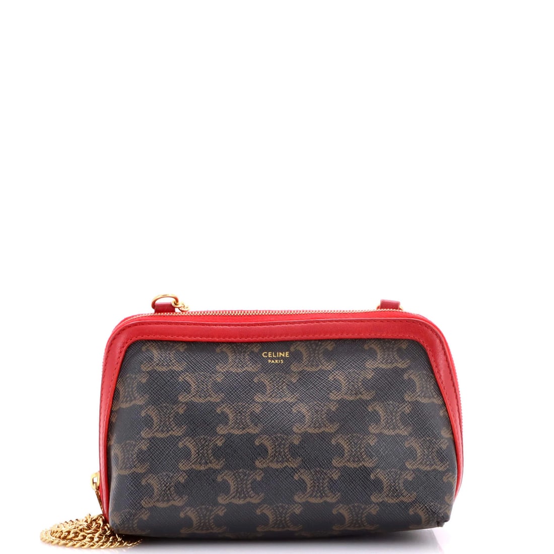 Canvas Celine Zip Around Chain Clutch Triomphe Coated: Canvas Celine Zip Around Chain Clutch Triomphe Coated This listing features Canvas Celine Zip Around Chain Clutch Triomphe Coated. Item specifics are provided below. Item Specifics: Brand: Celine