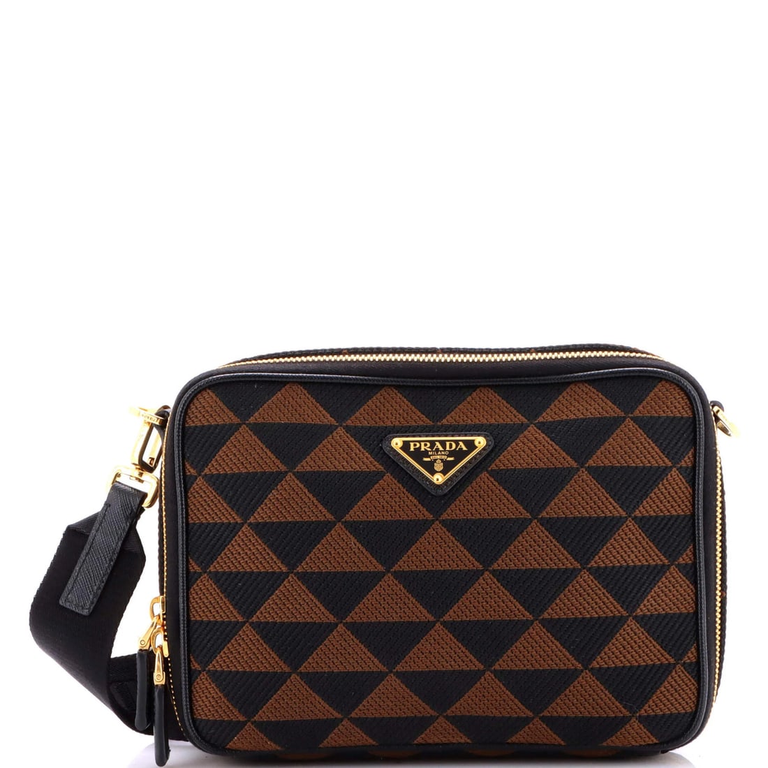 Jacquard Prada Symbole Zip Around Shoulder Bag: Jacquard Prada Symbole Zip Around Shoulder Bag This listing features Jacquard Prada Symbole Zip Around Shoulder Bag. Item specifics are provided below. Item Specifics: Brand: Prada Exterior