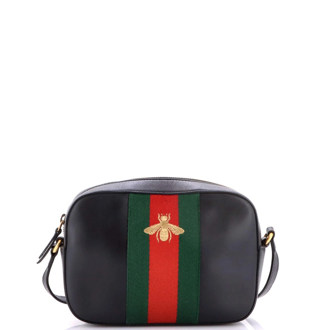 Leather Gucci Bee Web Camera Bag: Leather Gucci Bee Web Camera Bag This listing features Leather Gucci Bee Web Camera Bag. Item specifics are provided below. Item Specifics: Brand: Gucci Exterior Material: Leather Style: Cross Body