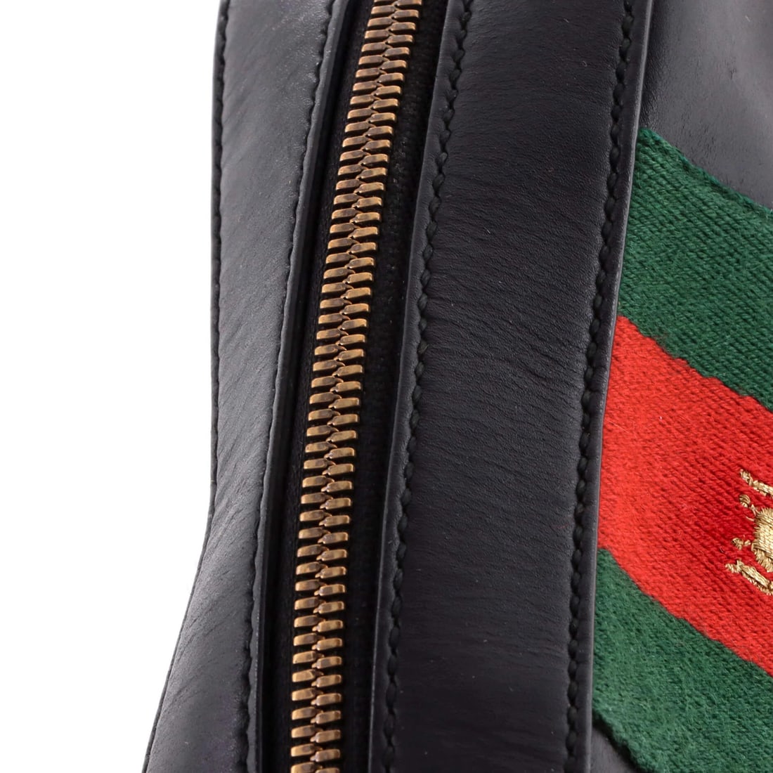 Leather Gucci Bee Web Camera Bag - 6