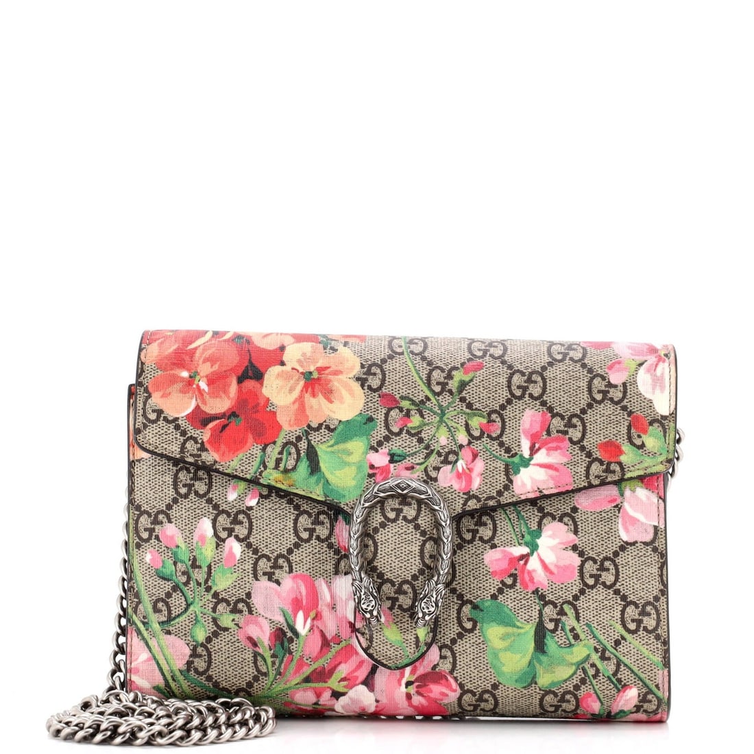 Small Gucci Dionysus Chain Wallet Blooms Print GG Coated Canvas: Small Gucci Dionysus Chain Wallet Blooms Print GG Coated Canvas This listing features Small Gucci Dionysus Chain Wallet Blooms Print GG Coated Canvas. Item specifics are provided below. Item