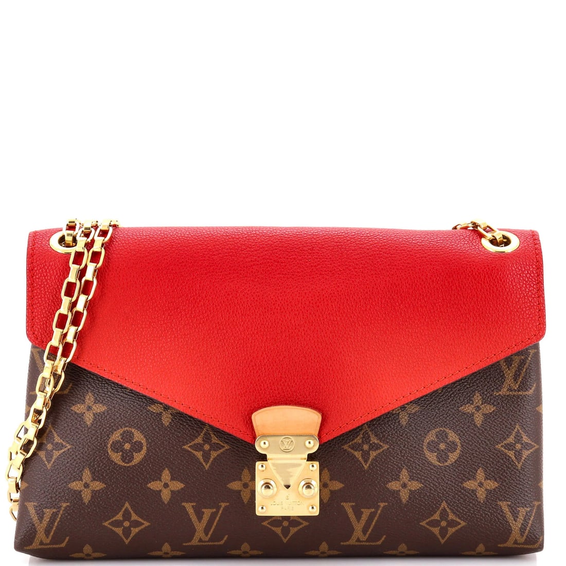 Calfskin Louis Vuitton Pallas Chain Shoulder Bag Monogram Canvas and: Calfskin Louis Vuitton Pallas Chain Shoulder Bag Monogram Canvas and This listing features Calfskin Louis Vuitton Pallas Chain Shoulder Bag Monogram Canvas and. Item specifics are provided below. Item