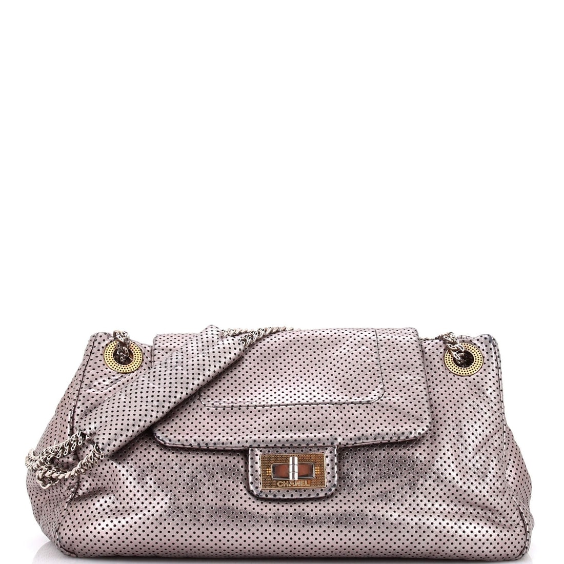 Large Chanel Drill Accordion Flap Bag Perforated Leather: Large Chanel Drill Accordion Flap Bag Perforated Leather This listing features Large Chanel Drill Accordion Flap Bag Perforated Leather. Item specifics are provided below. Item Specifics: Brand: