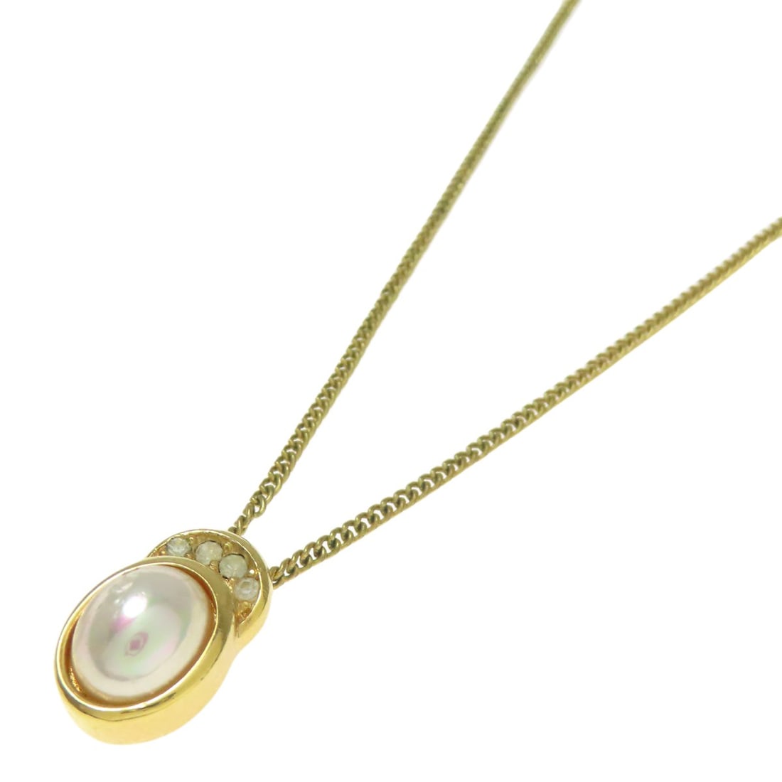 Metal CHRISTIAN DIOR Pearl rhinestone Necklace (1 of 6)