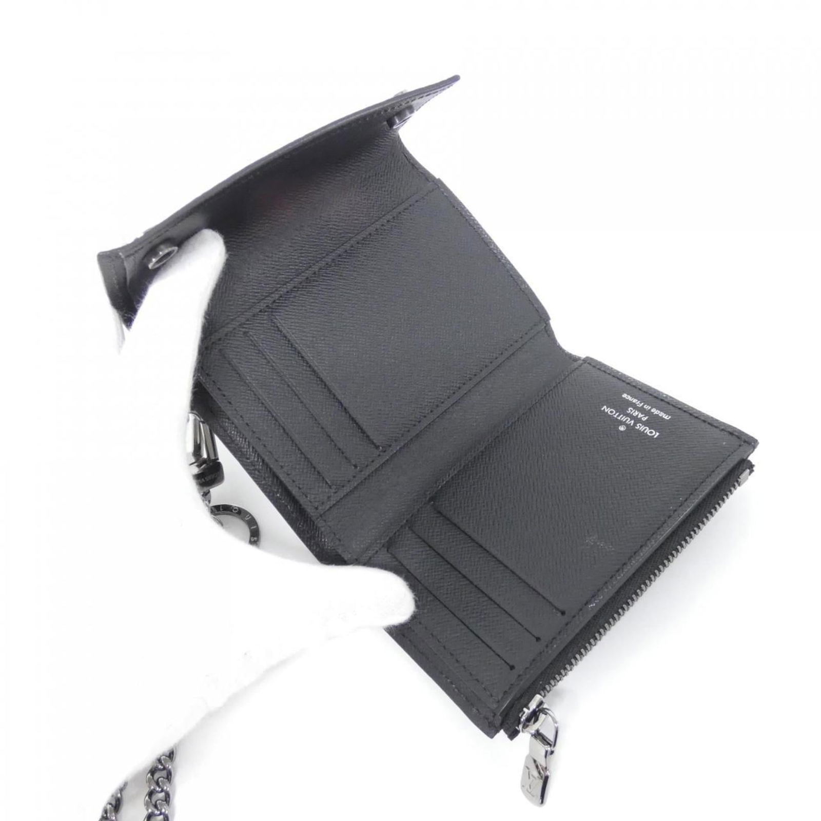 M63510 Louis Vuitton Monogram Eclipse Chain Compact Wallet - 8