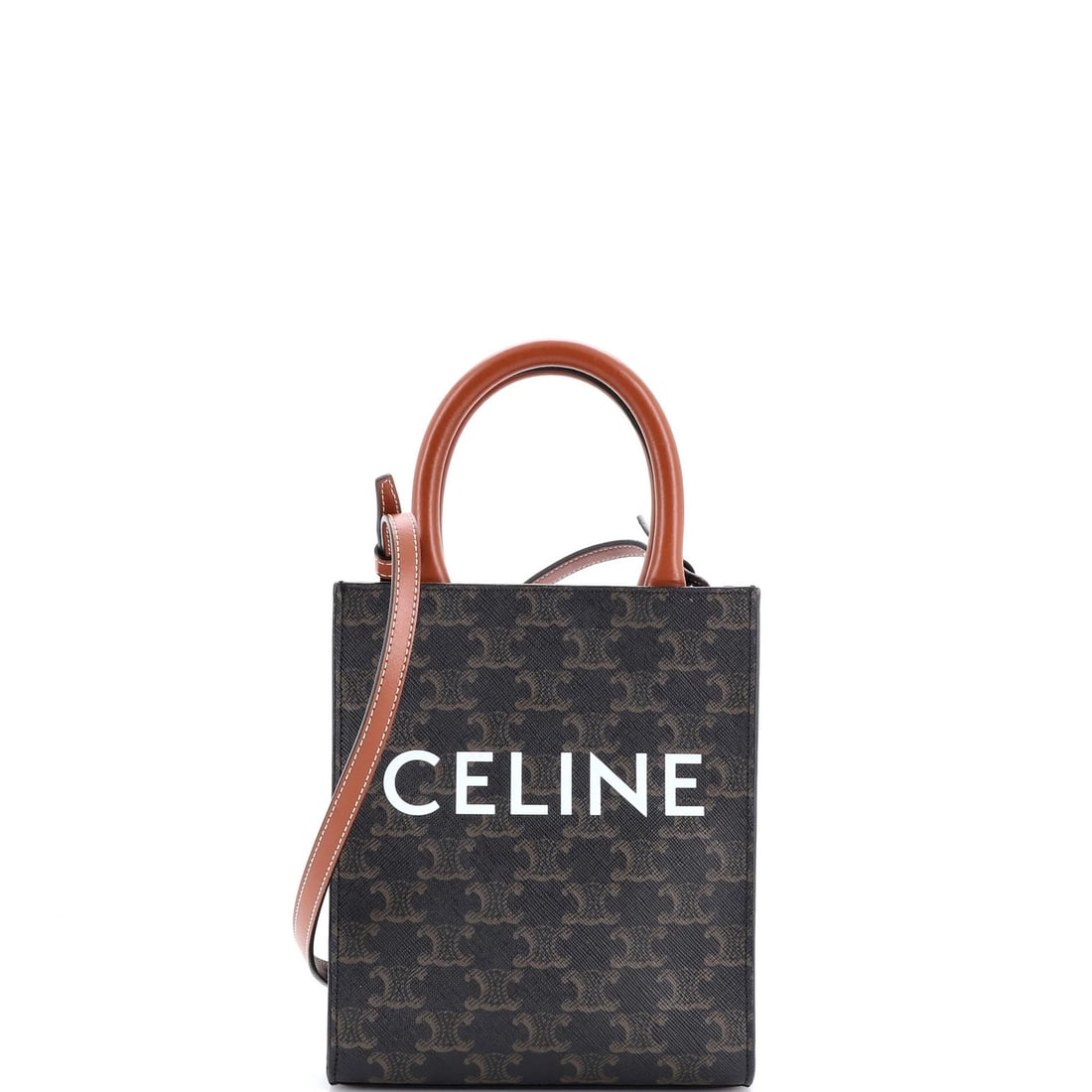 Mini Celine Vertical Cabas Tote Triomphe Coated Canvas (1 of 8)
