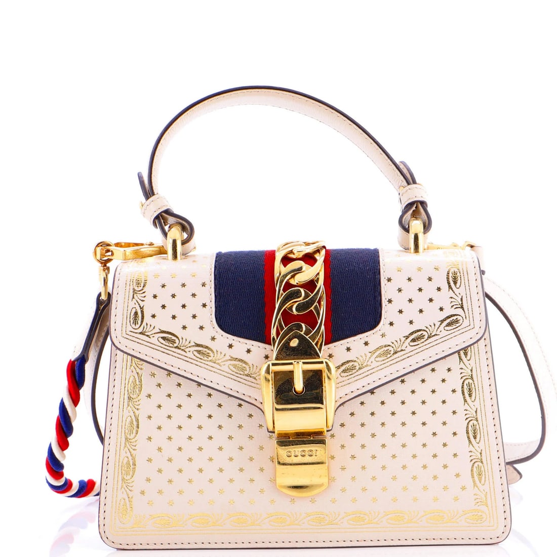 Mini Gucci Sylvie Top Handle Bag Printed Leather: Mini Gucci Sylvie Top Handle Bag Printed Leather This listing features Mini Gucci Sylvie Top Handle Bag Printed Leather. Item specifics are provided below. Item Specifics: Brand: Gucci Exterior