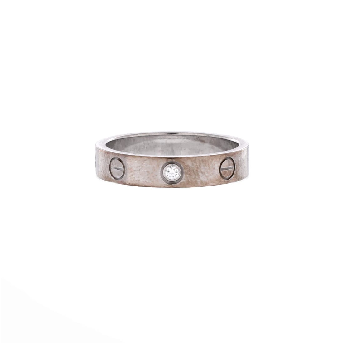 Diamond Cartier Love Wedding Band 1 Diamond Ring 18K White Gold with: Diamond Cartier Love Wedding Band 1 Diamond Ring 18K White Gold with This listing features Diamond Cartier Love Wedding Band 1 Diamond Ring 18K White Gold with. Item specifics are provided below. Item