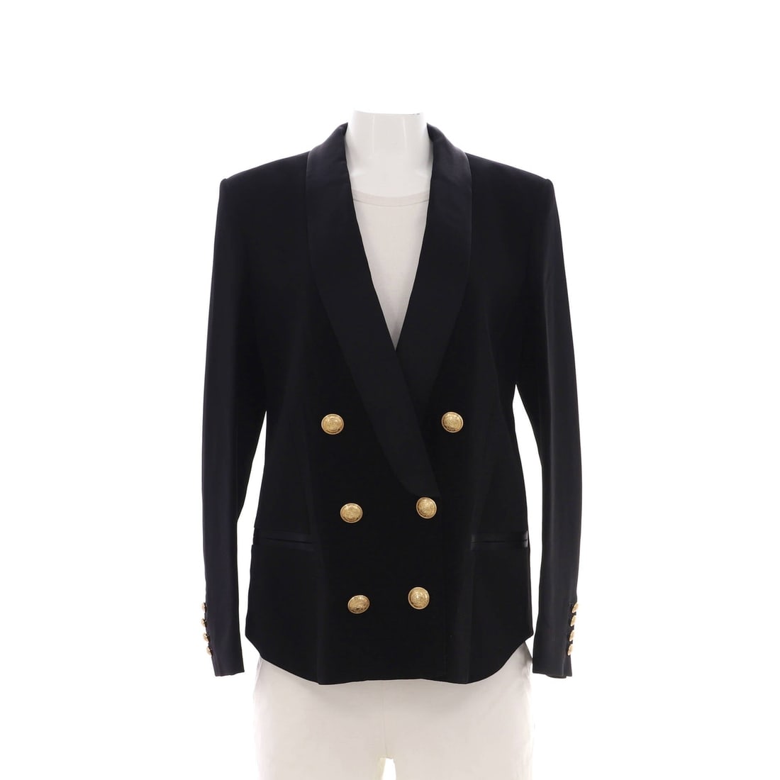 Blend Balmain Women's Shawl Collar Double Breasted Blazer Viscose (1 of 4)