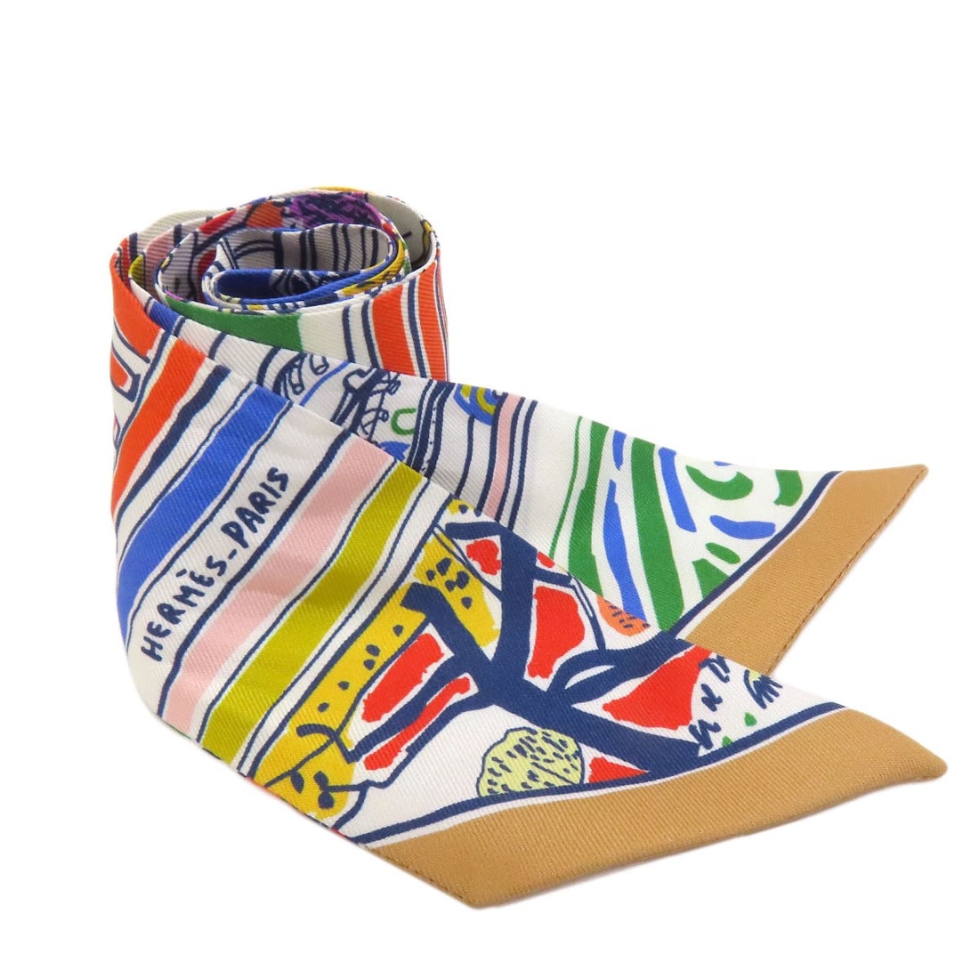 Silk HERMES Twilly Scarf: Silk HERMES Twilly Scarf This listing features Silk HERMES Twilly Scarf. Item specifics are provided below. Item Specifics: Brand: HERMES Style: Scarf Material: Silk Color: Orange x Light Blue x