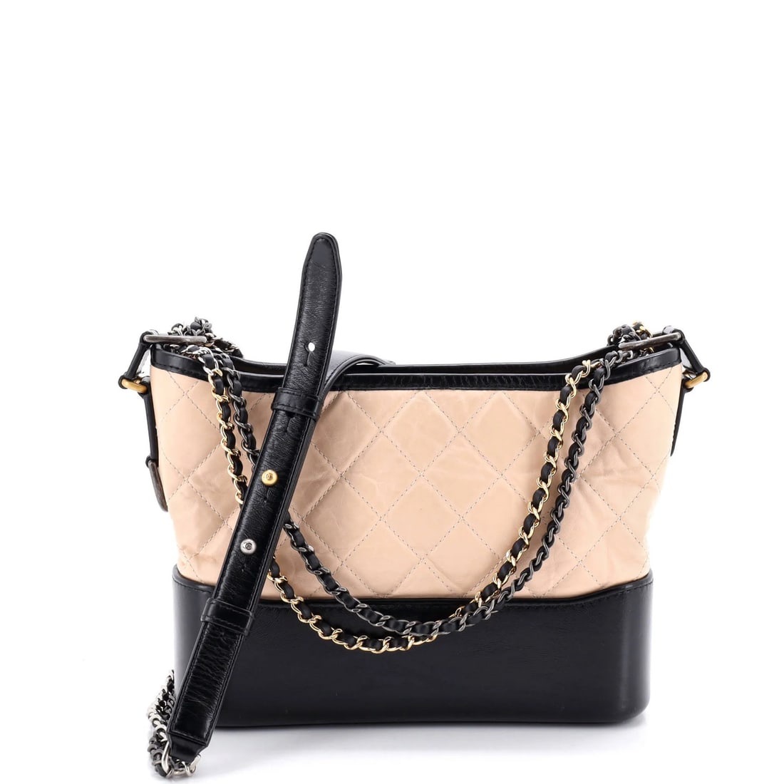 Medium Chanel Gabrielle Hobo with Logo Handle Quilted Aged Calfskin: Medium Chanel Gabrielle Hobo with Logo Handle Quilted Aged Calfskin This listing features Medium Chanel Gabrielle Hobo with Logo Handle Quilted Aged Calfskin. Item specifics are provided below. Item
