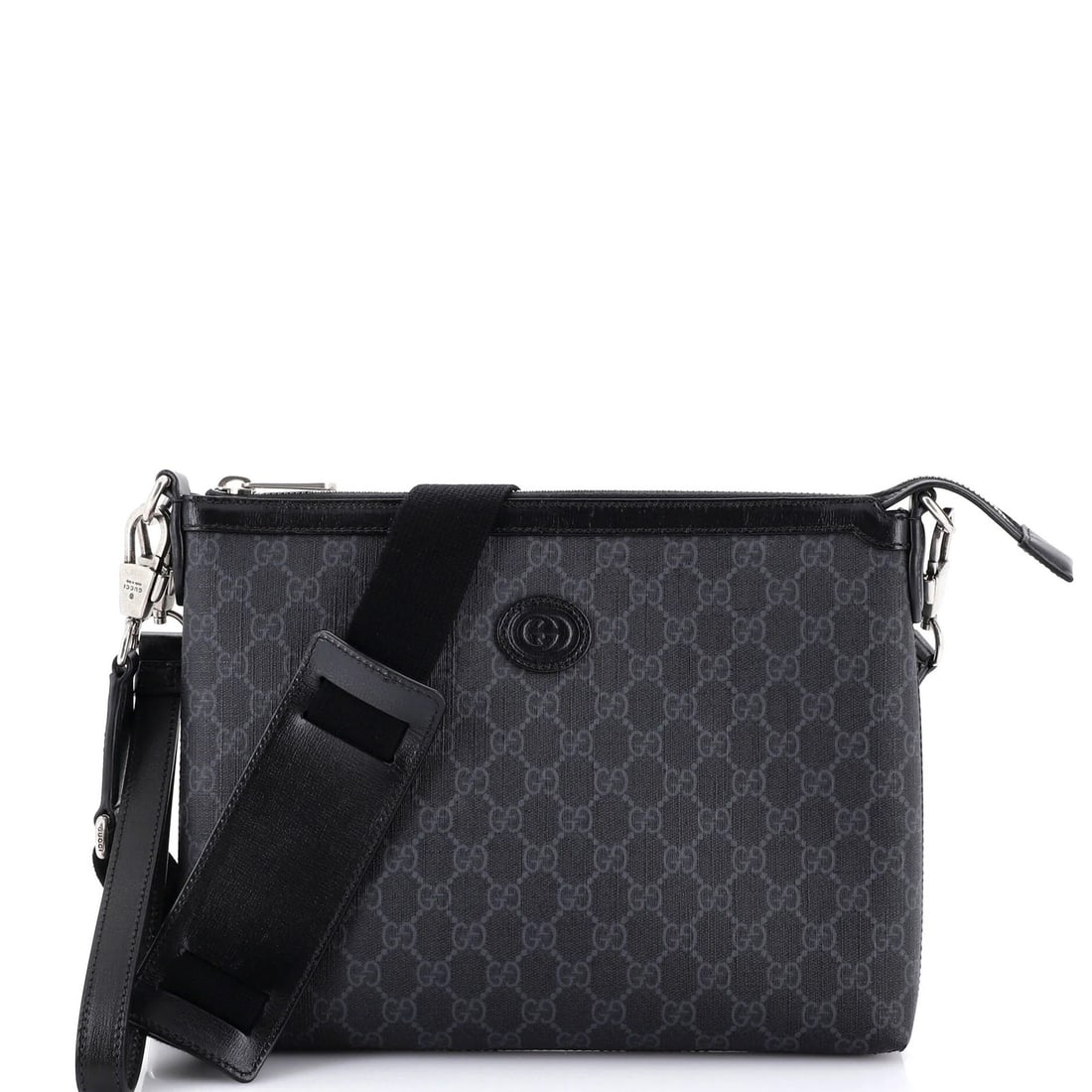 Medium Gucci Interlocking G Patch Wristlet Messenger Bag GG Coated Canvas (1 of 5)