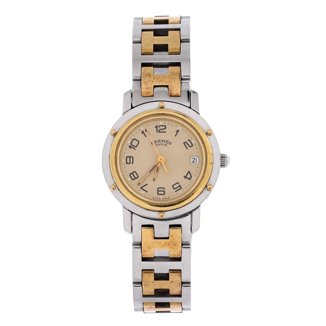 24 Hermes Clipper Quartz Watch Stainless Steel with Plated Metal (1 of 4)