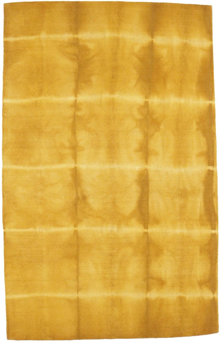 Carpet Hand-Tufted Gold Abstract Tie-Dye Style 5X8 Modern Rug Contemporary Plush (1 of 14)