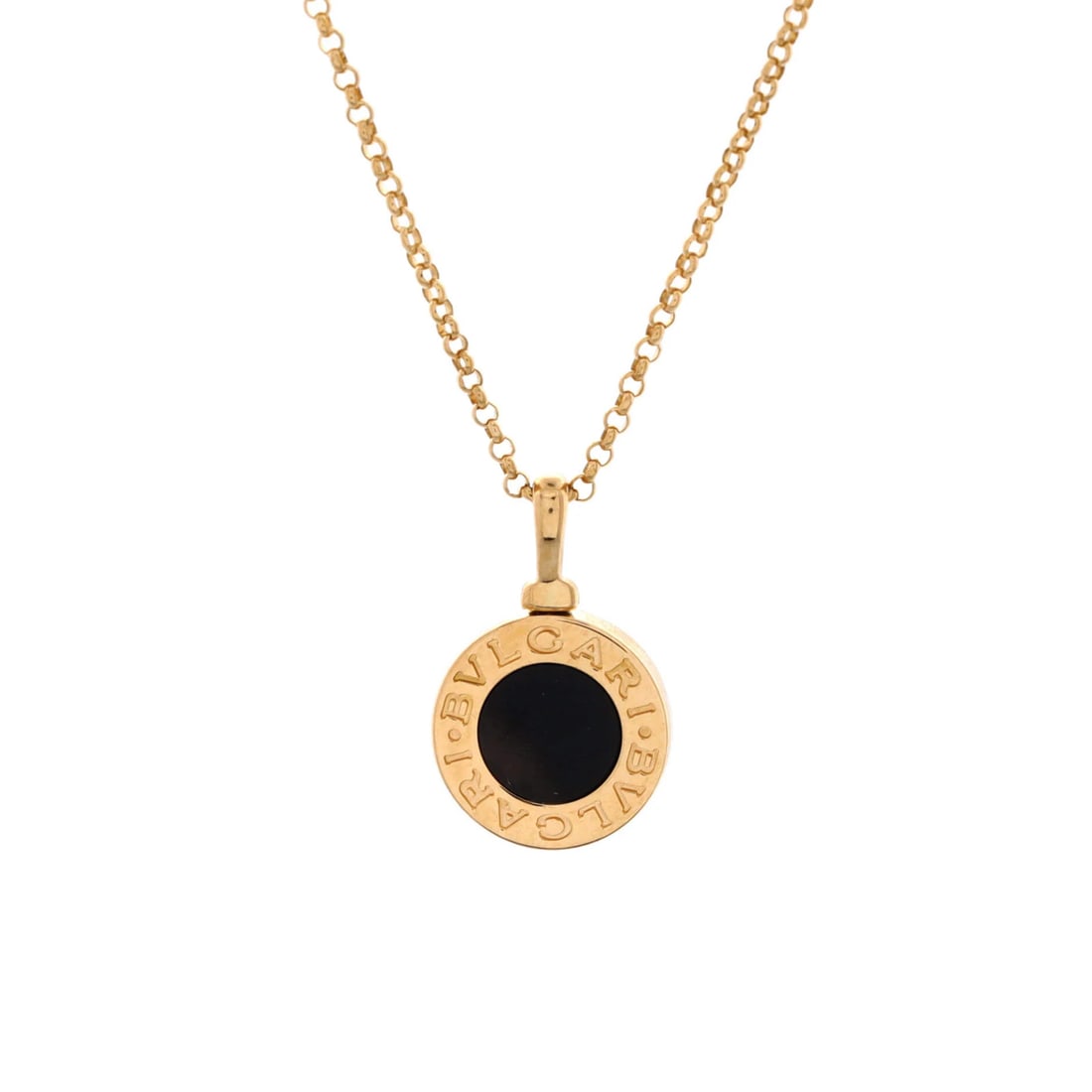 Onyx Bvlgari Pendant Necklace 18K Yellow Gold with: Onyx Bvlgari Pendant Necklace 18K Yellow Gold with This listing features Onyx Bvlgari Pendant Necklace 18K Yellow Gold with. Item specifics are provided below. Item Specifics: Brand: Bvlgari Main