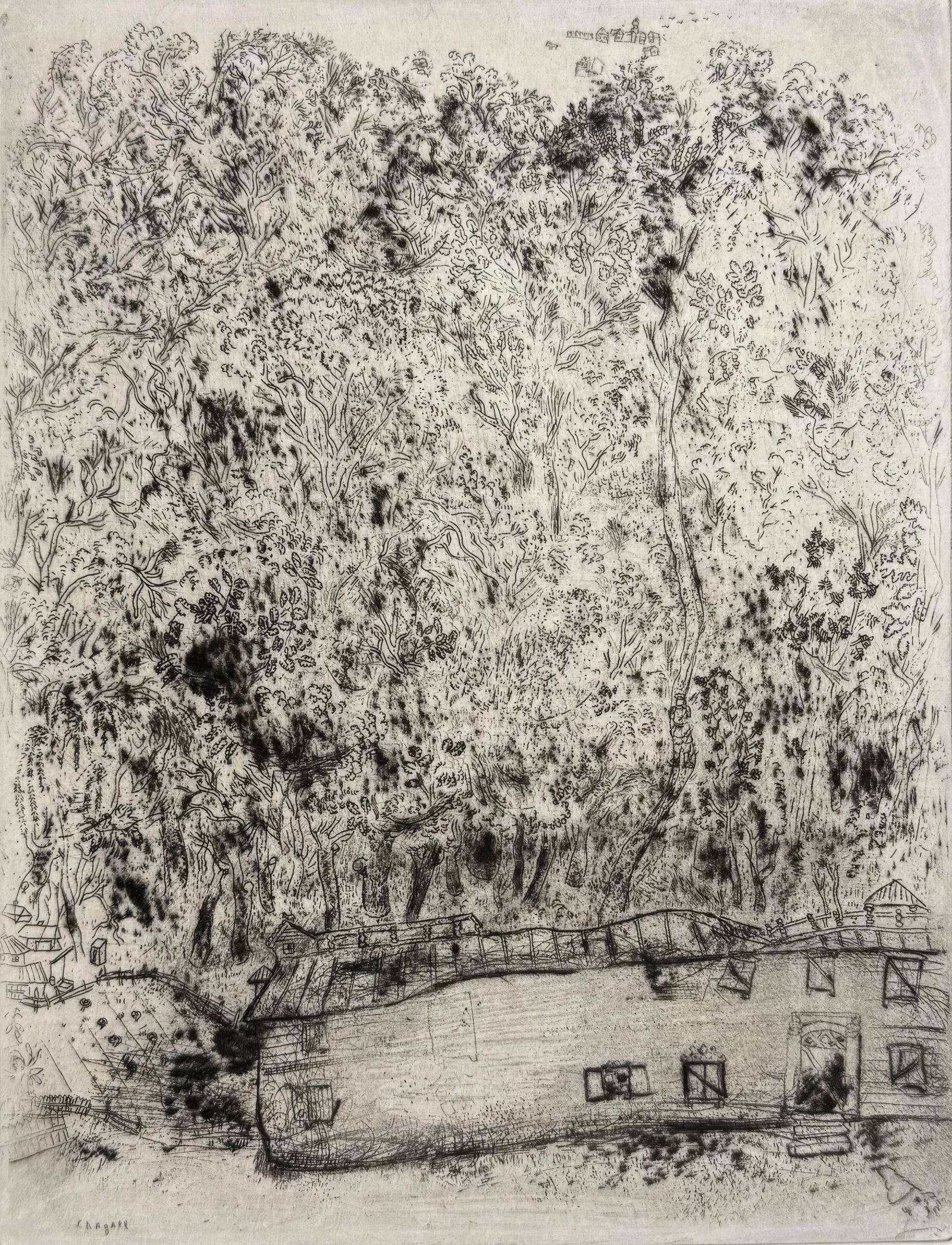 19231927 - Marc Chagall - The Old Park of Pliouchkine - from Dead Souls - Etching: 19231927 - Marc Chagall - The Old Park of Pliouchkine - from Dead Souls - Etching This listing features 19231927 - Marc Chagall - The Old Park of Pliouchkine - from Dead Souls - Etching. Item