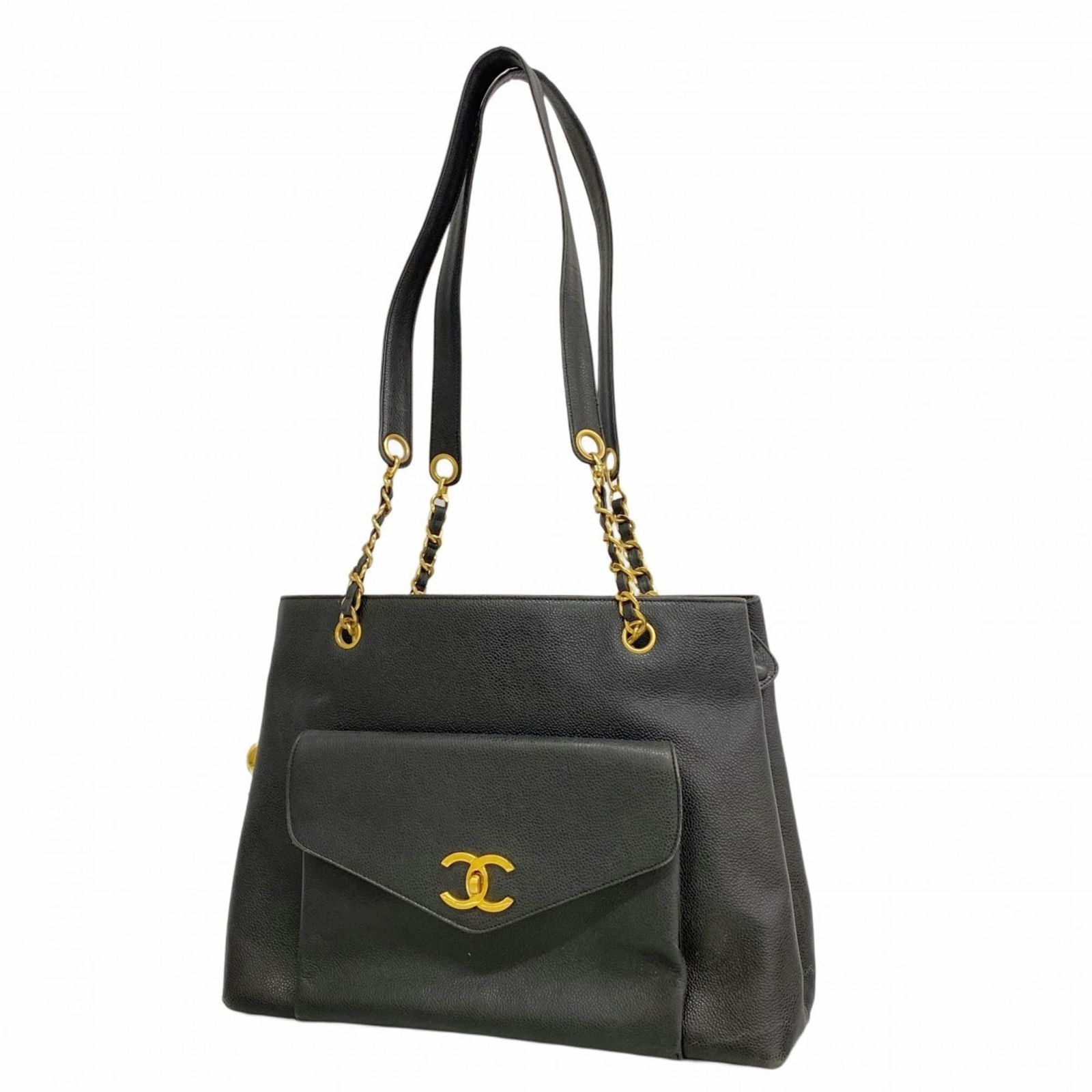 Calfskin Chanel Shoulder Bag Grained (1 of 14)