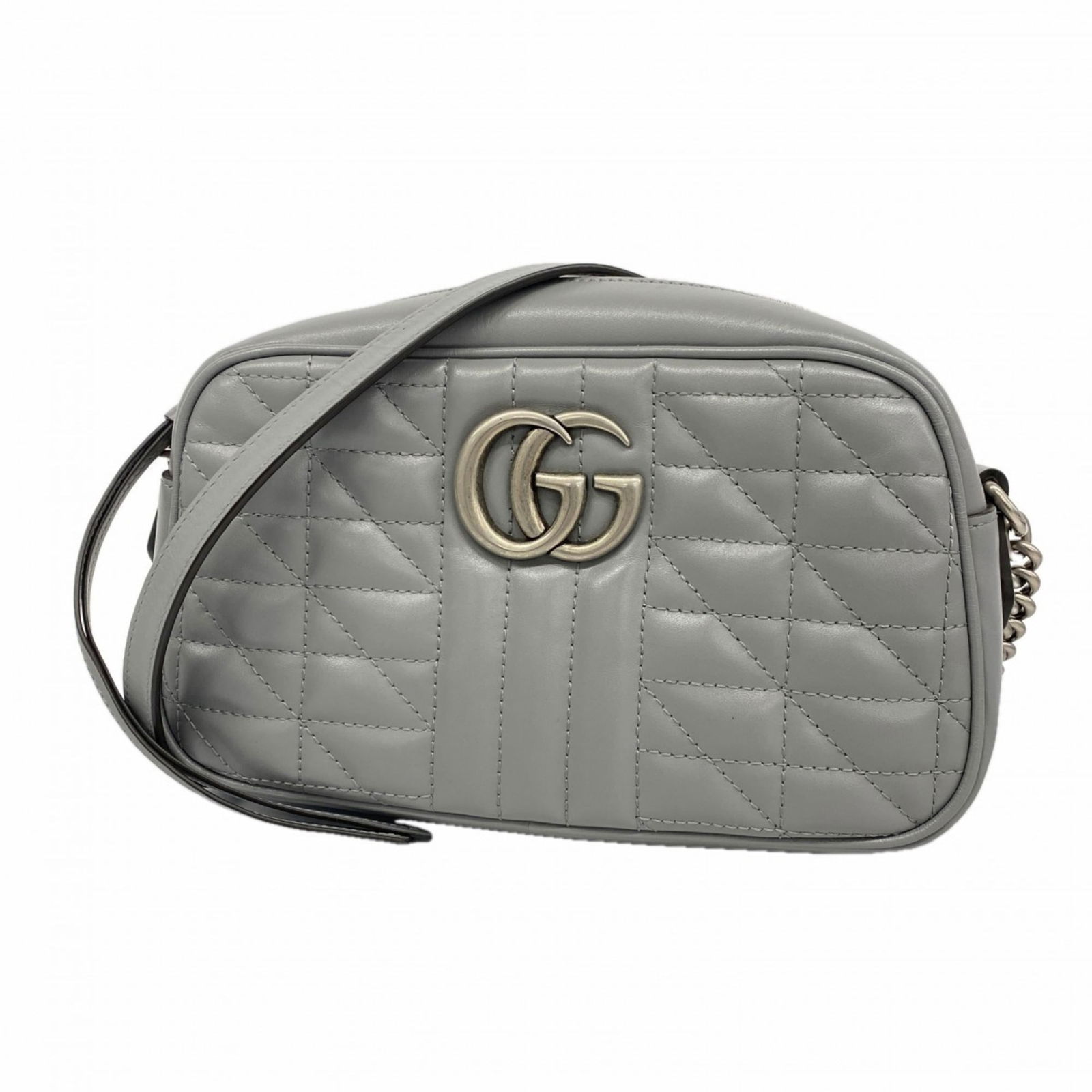 Leather Gucci Shoulder Bag: Leather Gucci Shoulder Bag This listing features Leather Gucci Shoulder Bag. Item specifics are provided below. Item Specifics: Brand: Gucci Type: Shoulder Bag Material: Leather Color: Gray Hardware