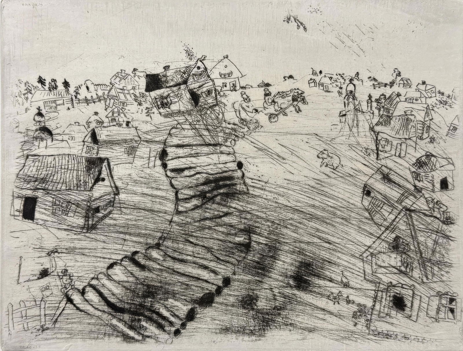 19231927 - Marc Chagall - The Village of Plyushkin - from Dead Souls - Etching: 19231927 - Marc Chagall - The Village of Plyushkin - from Dead Souls - Etching This listing features 19231927 - Marc Chagall - The Village of Plyushkin - from Dead Souls - Etching. Item specifics are