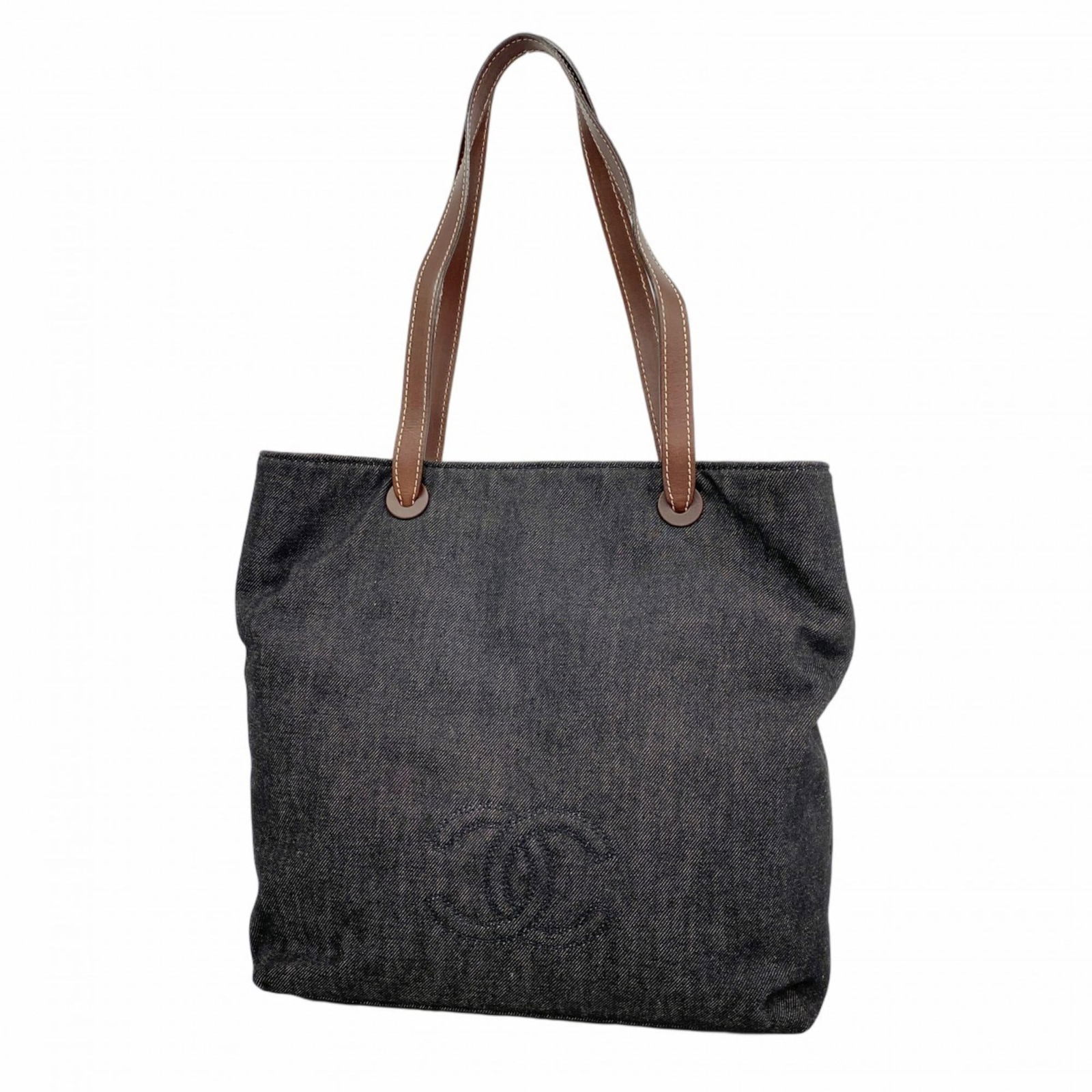 Denim Chanel Tote Bag: Denim Chanel Tote Bag This listing features Denim Chanel Tote Bag. Item specifics are provided below. Item Specifics: Brand: Chanel Type: Tote Bag Material: Denim Color: Black, Brown Hardware Color: G