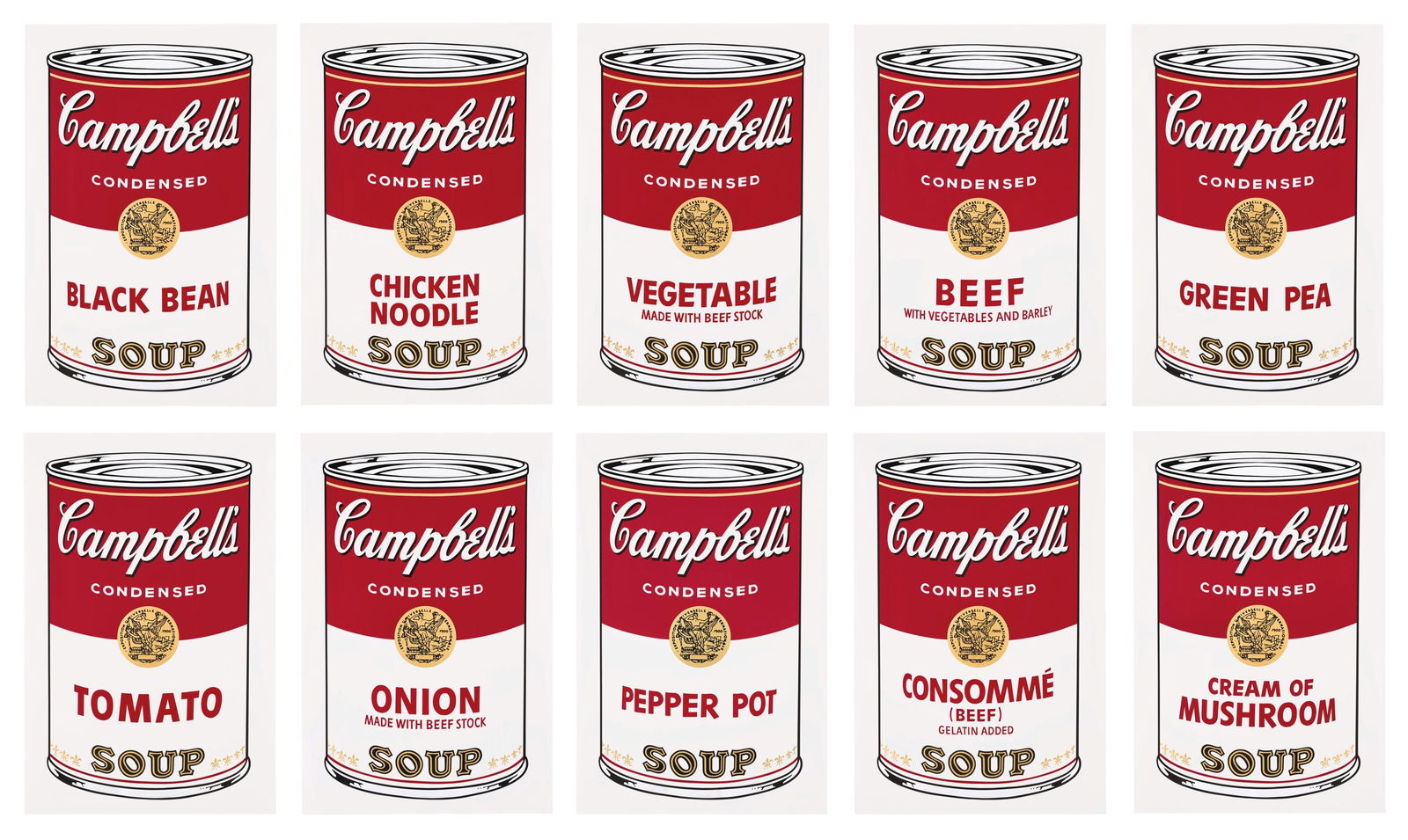 Silkscreens - Andy Warhol - Campbells Soup - Suite of Ten - Official Edition - Sunday B. Morning: Silkscreens - Andy Warhol - Campbells Soup - Suite of Ten - Official Edition - Sunday B. Morning This listing features Silkscreens - Andy Warhol - Campbells Soup - Suite of Ten - Official Edition -