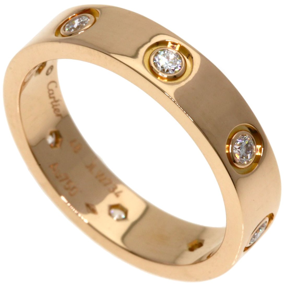Gold CARTIER mini love ring Full Diamond #48 Ring K18 Pink: Gold CARTIER mini love ring Full Diamond #48 Ring K18 Pink This listing features Gold CARTIER mini love ring Full Diamond #48 Ring K18 Pink. Item specifics are provided below. Item Specifics: Brand: C