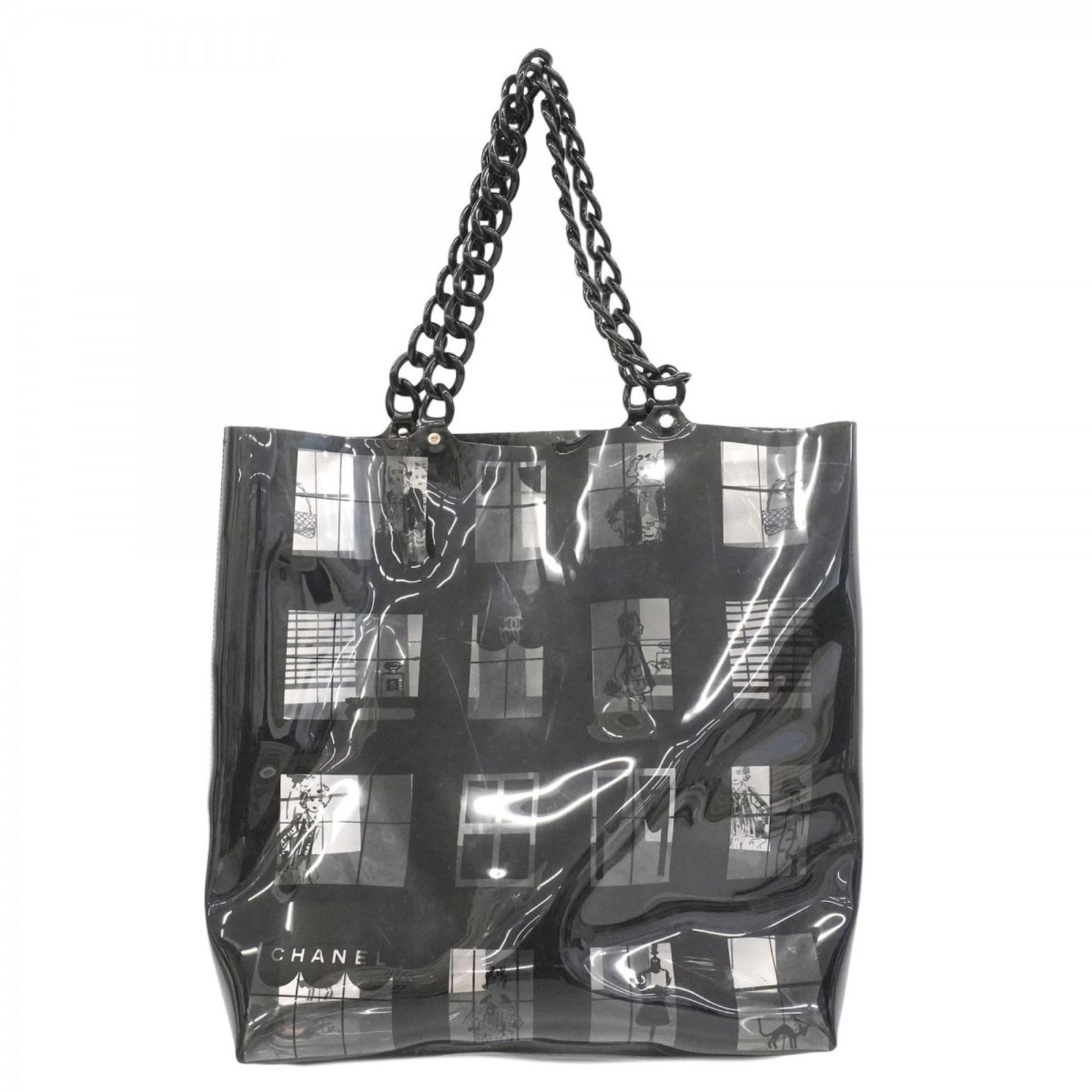 Vinyl Chanel Tote Bag: Vinyl Chanel Tote Bag This listing features Vinyl Chanel Tote Bag. Item specifics are provided below. Item Specifics: Brand: Chanel Type: Tote Bag Material: Vinyl Color: Black Hardware Color: Silver