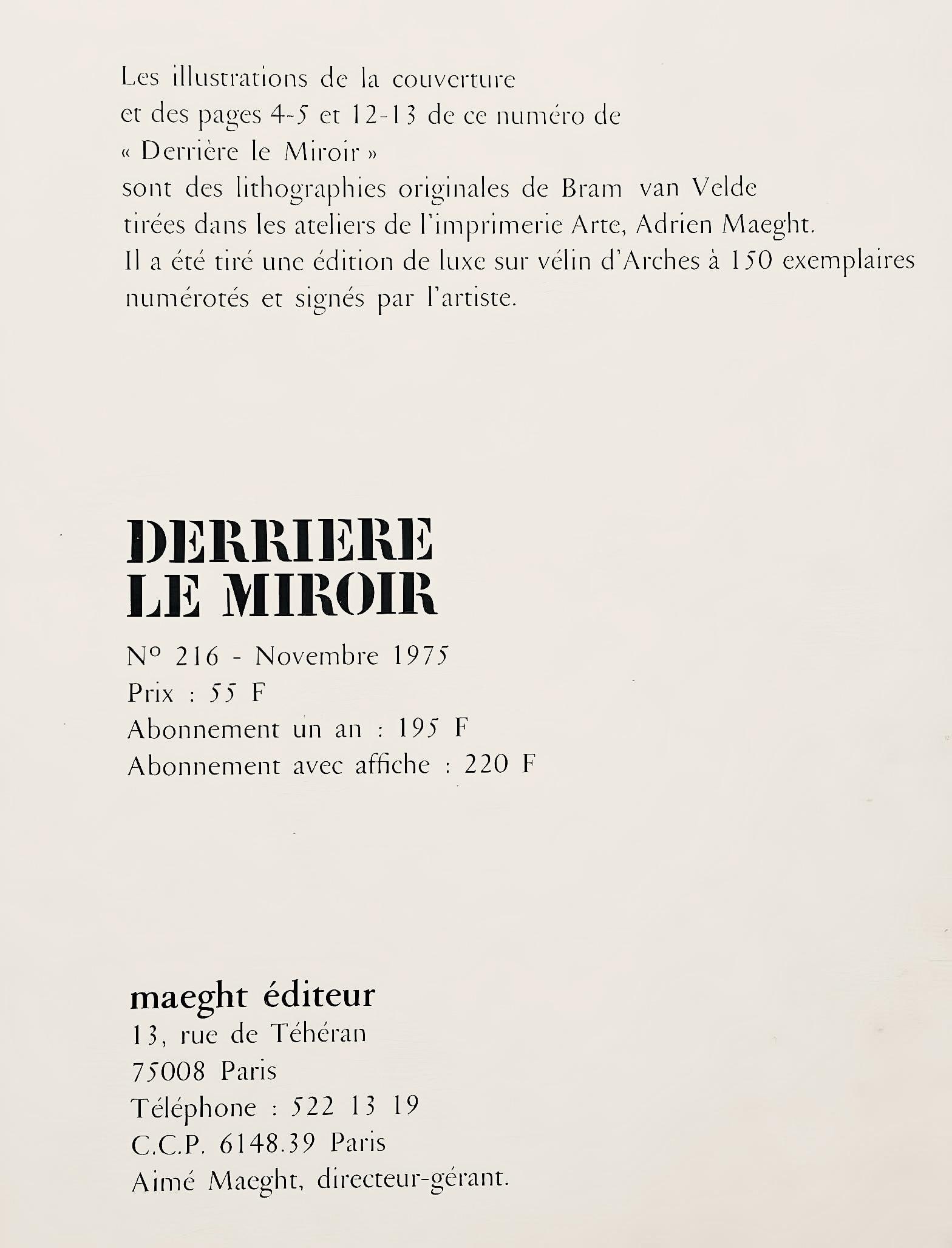 Lithograph - Geer Van Velde - Composition - Derrire le miroir - 6