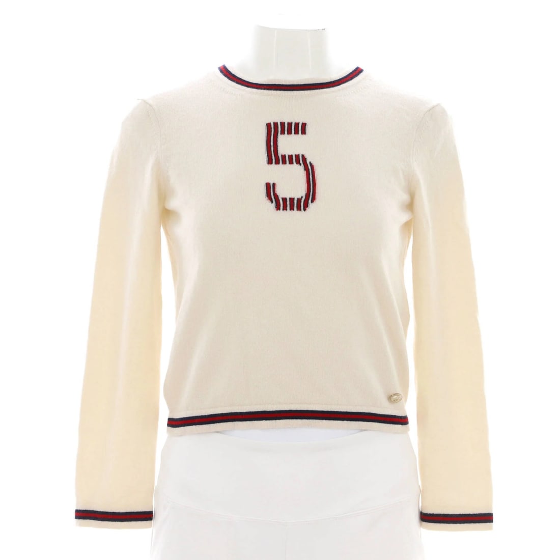 Cashmere Chanel Women's No.5 Crewneck Sweater: Cashmere Chanel Women's No.5 Crewneck Sweater This listing features Cashmere Chanel Women's No.5 Crewneck Sweater. Item specifics are provided below. Item Specifics: Brand: Chanel Size: 36 Style: