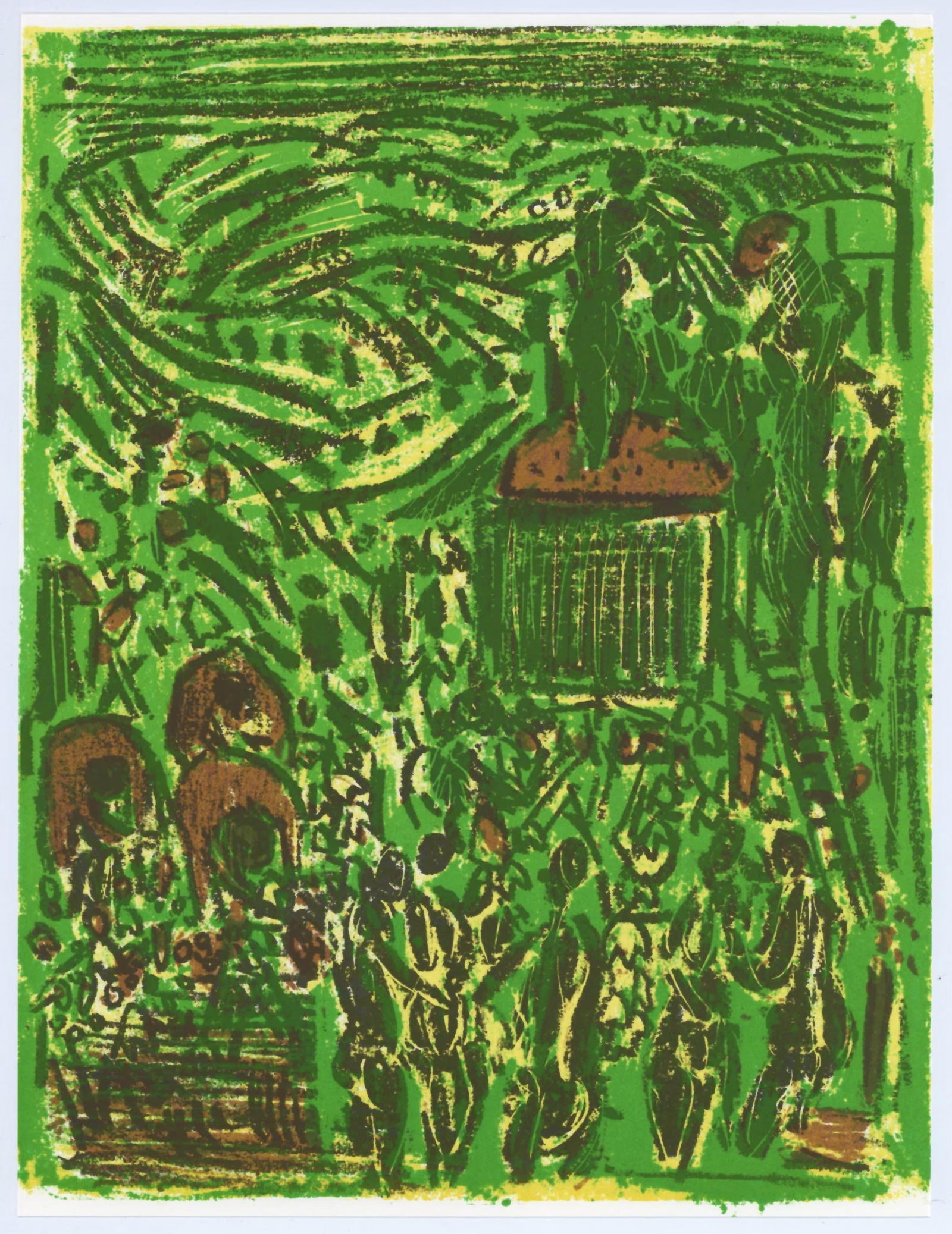 Lithograph - Andr Cottavoz - Composition - L'Odysse - 4