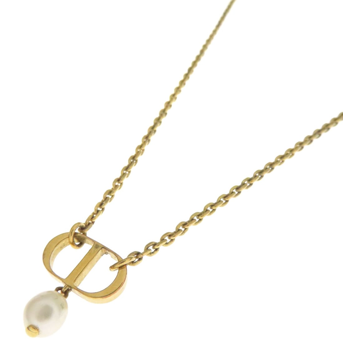 Metal CHRISTIAN DIOR CD logo Pearl Necklace (1 of 8)