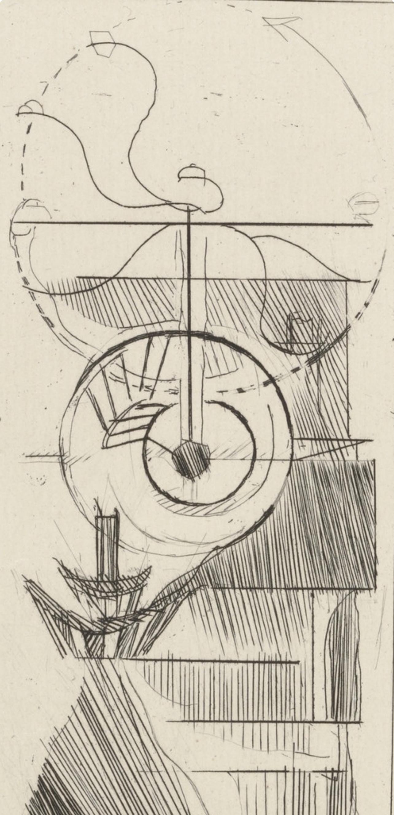 Etching - Marcel Duchamp - Composition - Du cubisme - 2