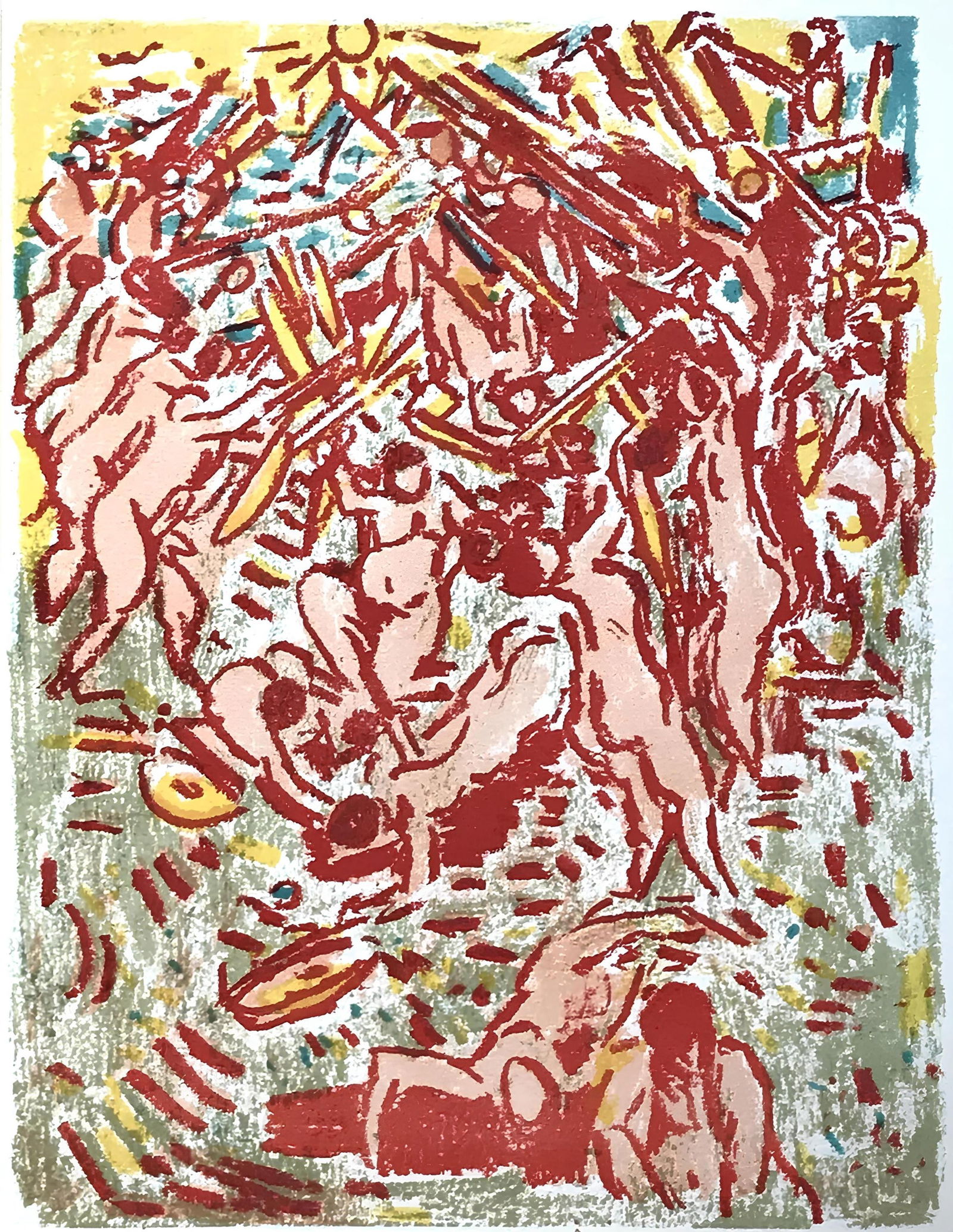 Lithograph - Andr Cottavoz - Composition - L'Odysse - 5