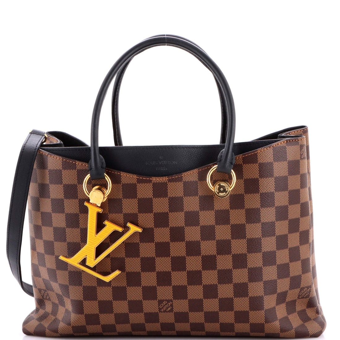 Leather Louis Vuitton LV Riverside Handbag Damier with: Leather Louis Vuitton LV Riverside Handbag Damier with This listing features Leather Louis Vuitton LV Riverside Handbag Damier with. Item specifics are provided below. Item Specifics: Brand: Louis