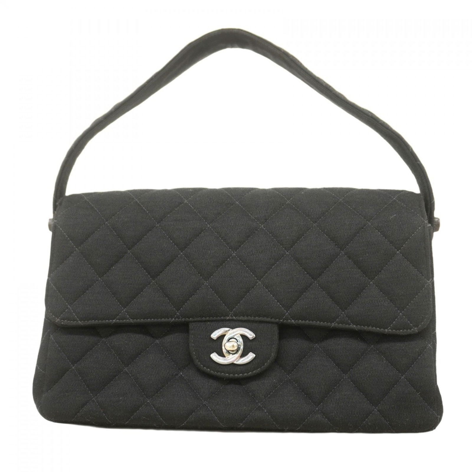 Cotton Chanel Handbag: Cotton Chanel Handbag This listing features Cotton Chanel Handbag. Item specifics are provided below. Item Specifics: Brand: Chanel Type: Handbag Material: Cotton Color: Black Hardware Color: Silver