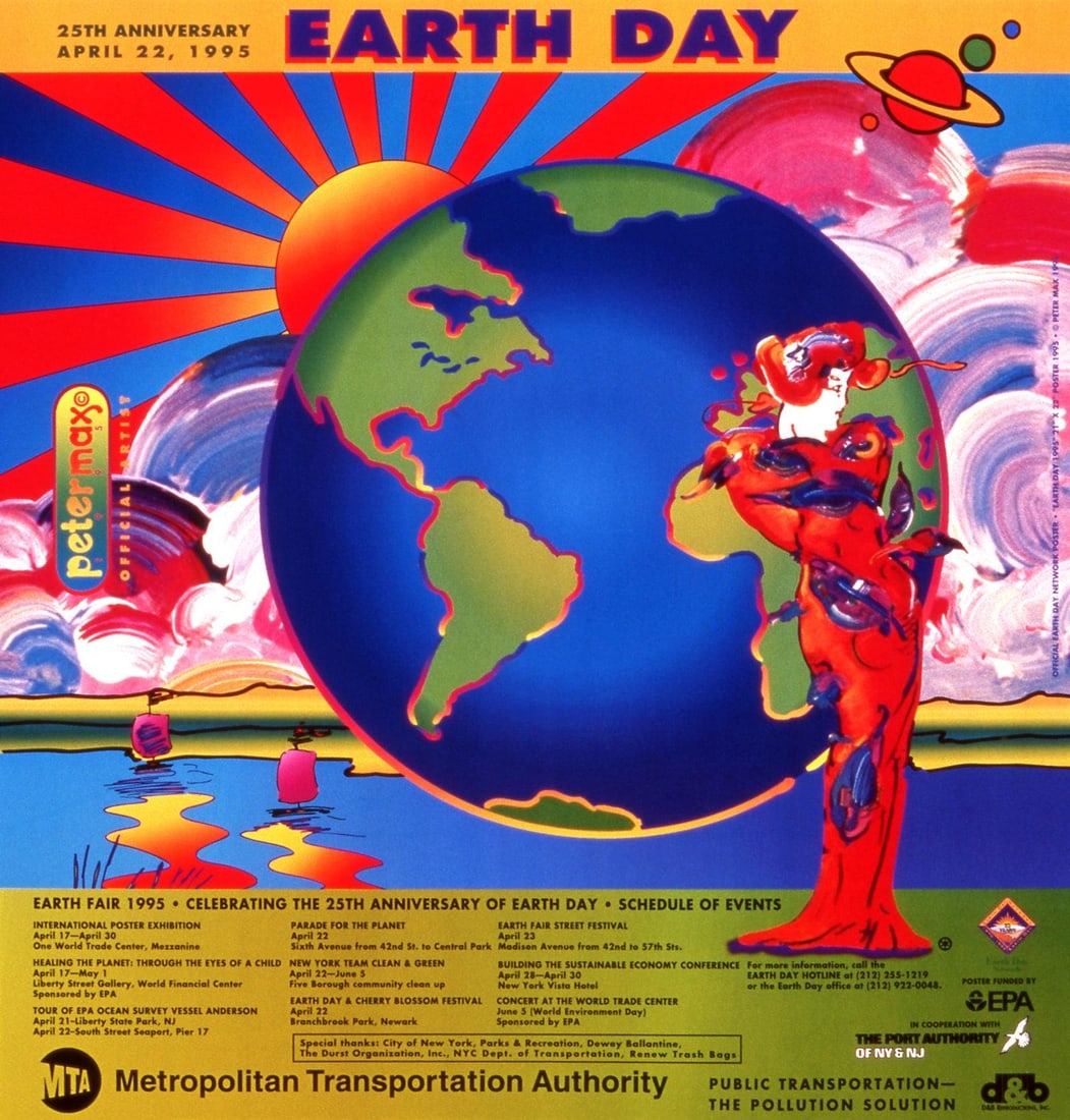 Official Edition Offset Lithograph - Peter Max - Earth Day - 1995 - Hand Signed: Official Edition Offset Lithograph - Peter Max - Earth Day - 1995 - Hand Signed This listing features Official Edition Offset Lithograph - Peter Max - Earth Day - 1995 - Hand Signed. Item specifics