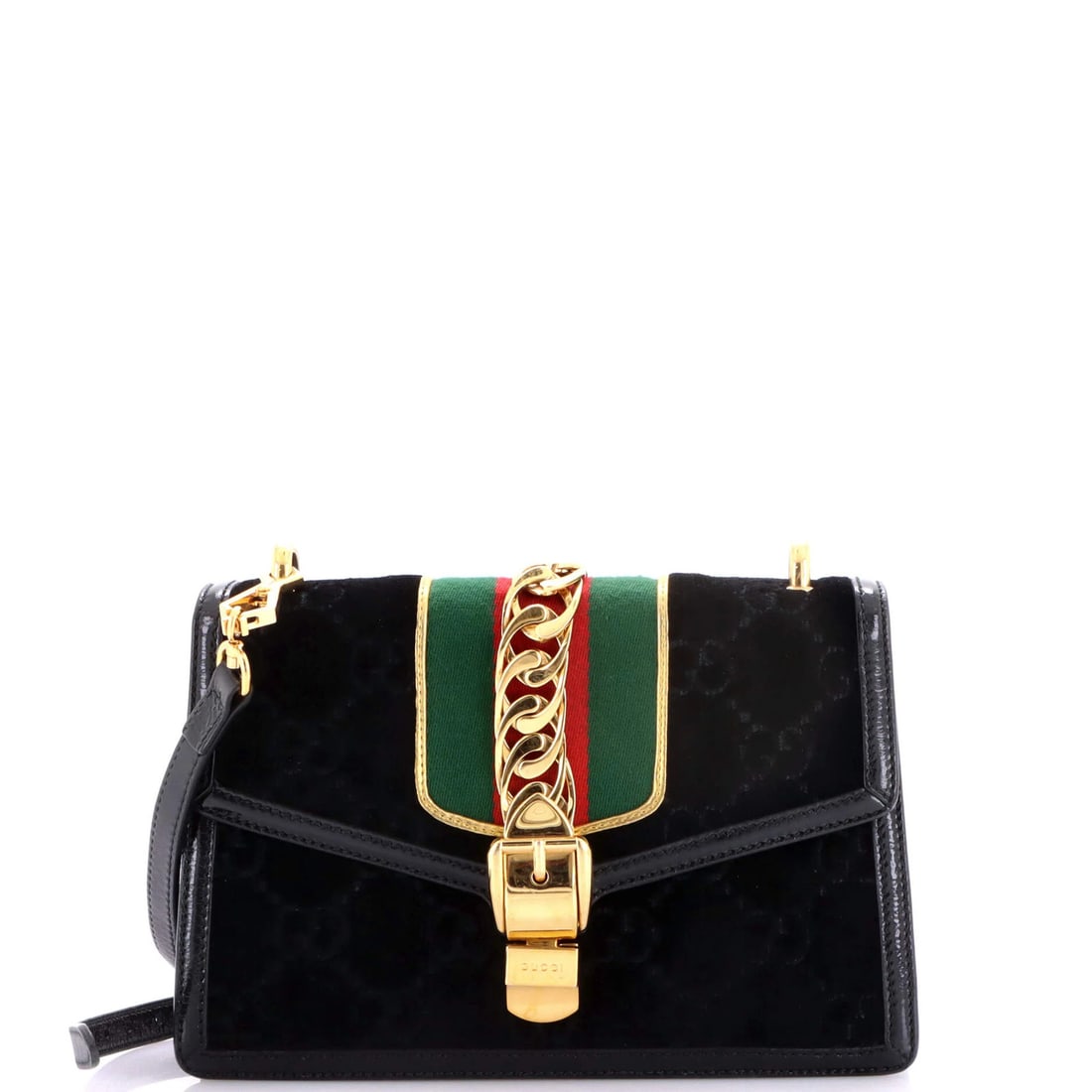 Small Gucci Sylvie Shoulder Bag GG Velvet: Small Gucci Sylvie Shoulder Bag GG Velvet This listing features Small Gucci Sylvie Shoulder Bag GG Velvet. Item specifics are provided below. Item Specifics: Brand: Gucci Exterior Material: Velvet