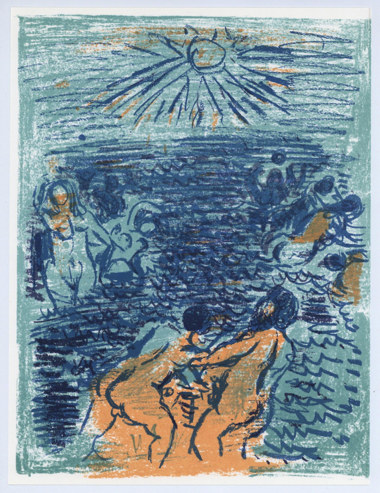 Lithograph - Andr Cottavoz - Composition - L'Odysse - 5