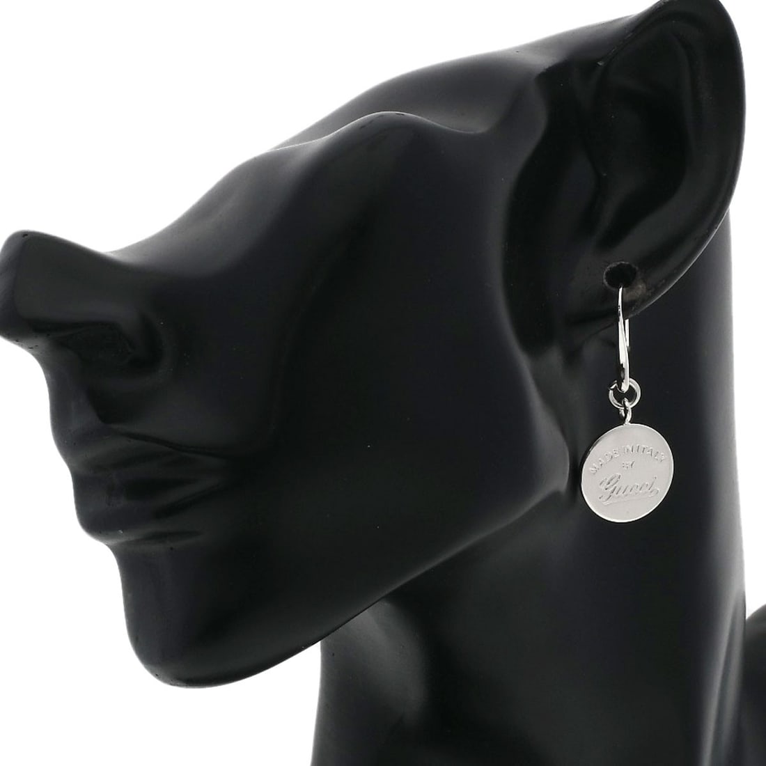 Silver GUCCI Circle Logo Hook earring - 4