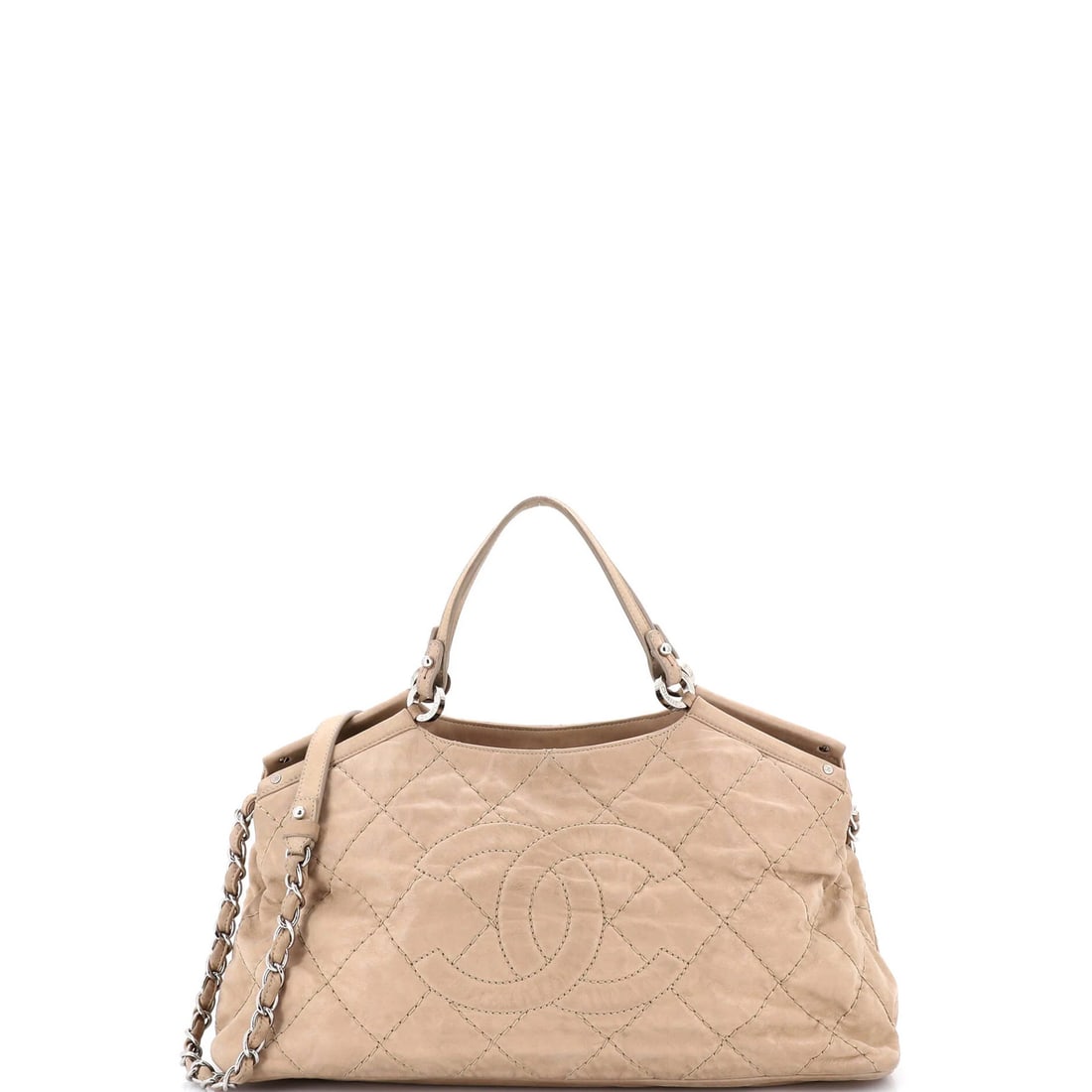 Small Chanel CC Sea Hit Tote Quilted Iridescent Calfskin: Small Chanel CC Sea Hit Tote Quilted Iridescent Calfskin This listing features Small Chanel CC Sea Hit Tote Quilted Iridescent Calfskin. Item specifics are provided below. Item Specifics: Brand: