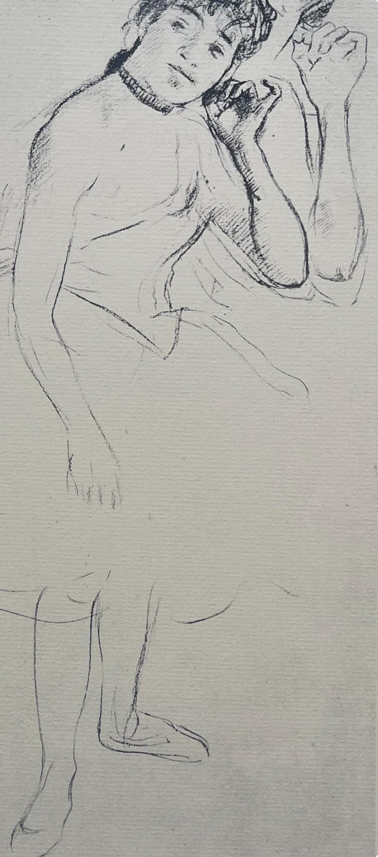 Lithograph - Edgar Degas - Dancer touching her earring - Ten Ballet Sketches - 2