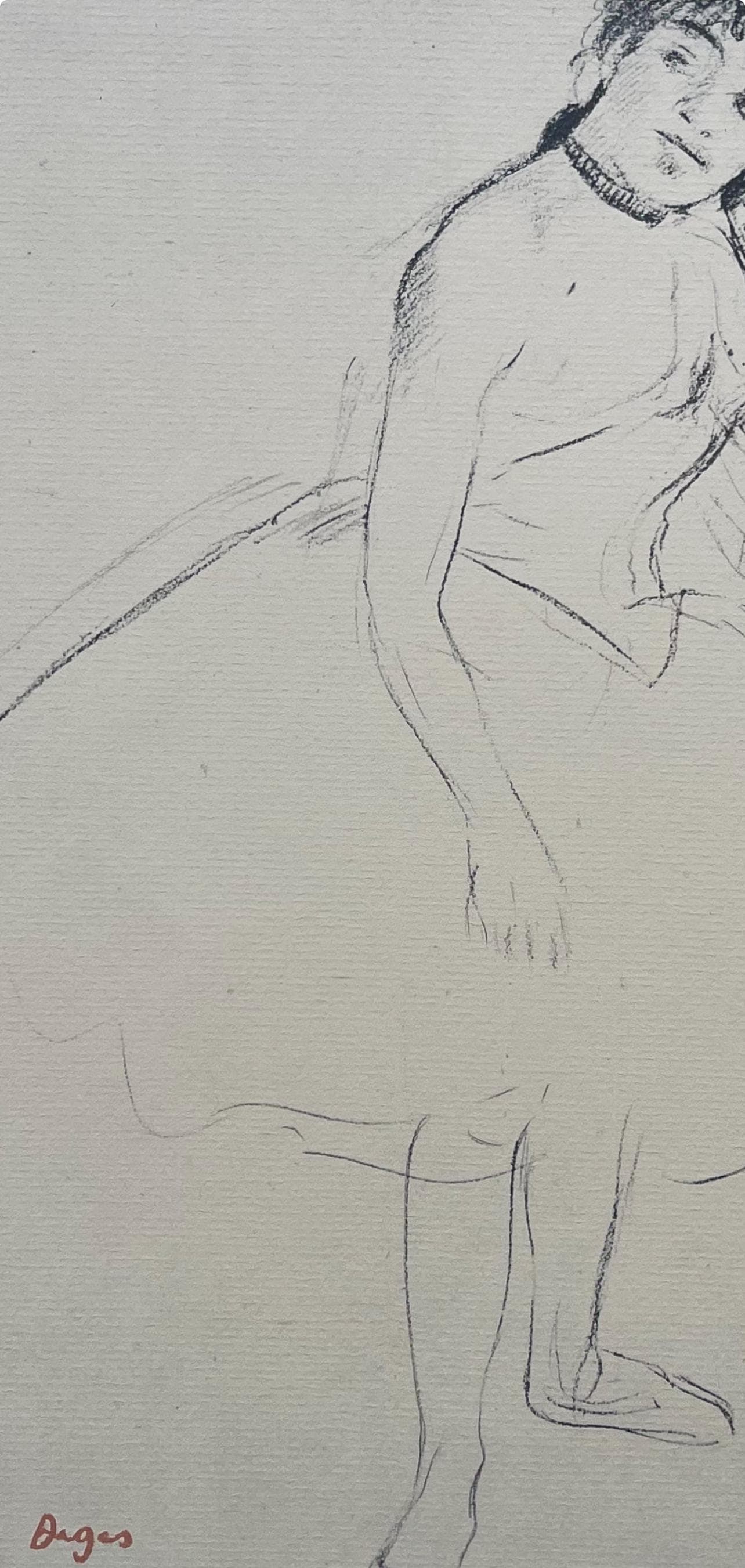 Lithograph - Edgar Degas - Dancer touching her earring - Ten Ballet Sketches - 3